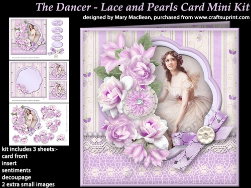 The Dancer - Lace and Pearls Card Mini Kit