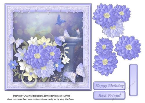 The Dawn Garden Decoupage Card Front
