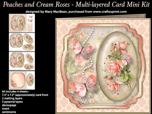 Peaches and Cream Roses - Multi-layered Card Mini Kit