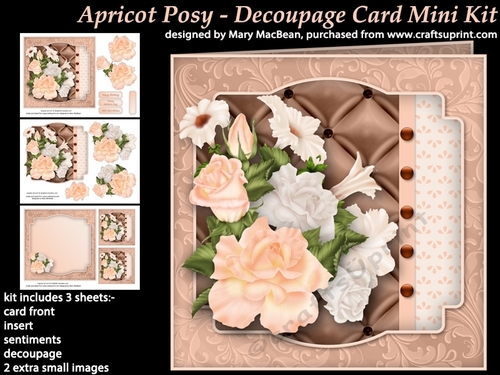 Apricot Posy - Decoupage Card Mini Kit
