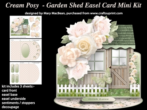 Cream Posy - Garden Shed Easel Card MIni Kit