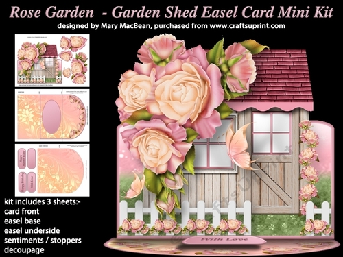 Rose Garden - Garden Shed Easel Card MIni Kit