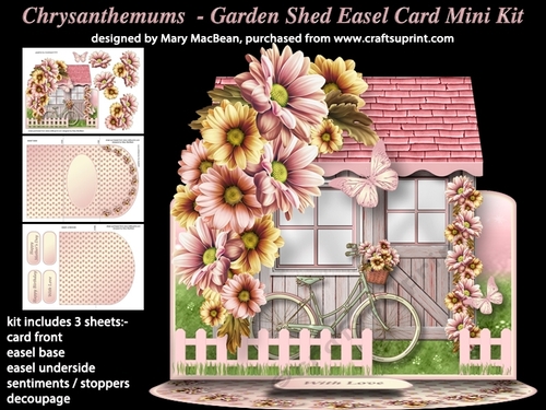 Chrysanthemums - Garden Shed Easel Card Mini Kit