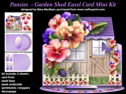 Pansies - Garden Shed Easel Card Mini Kit
