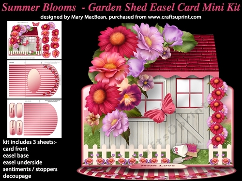 Summer Blooms - Garden Shed Easel Card Mini Kit