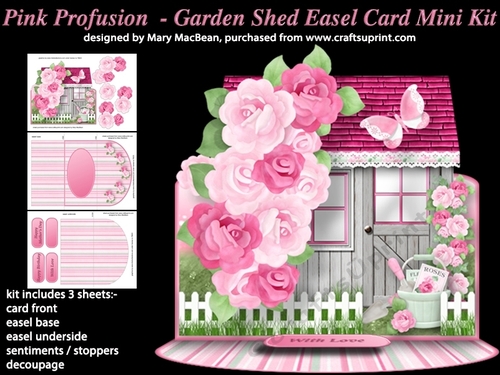 Pink Profusion - Garden Shed Easel Card Mini Kit