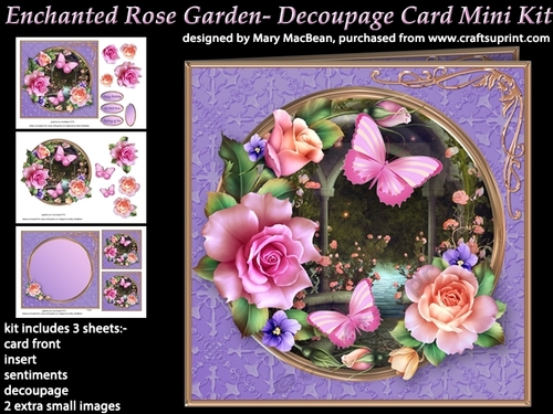 Enchanted Rose Garden - Decoupage Card Mini Kit