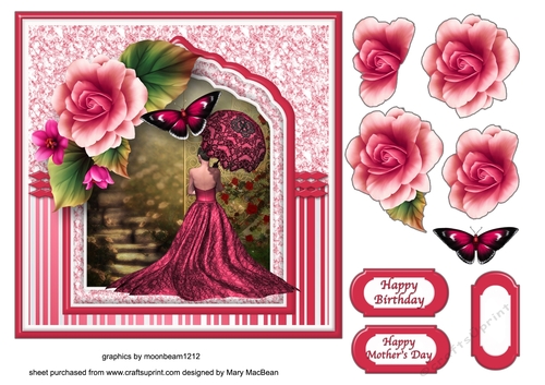 An Evening Stroll - Decoupage Card Front