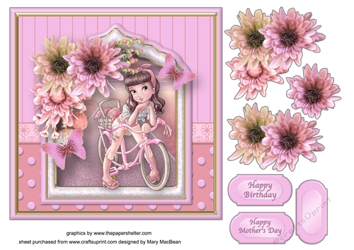 Pedal Power - Decoupage Card Front