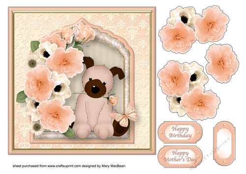 Puppy Love - Decoupage Card Front