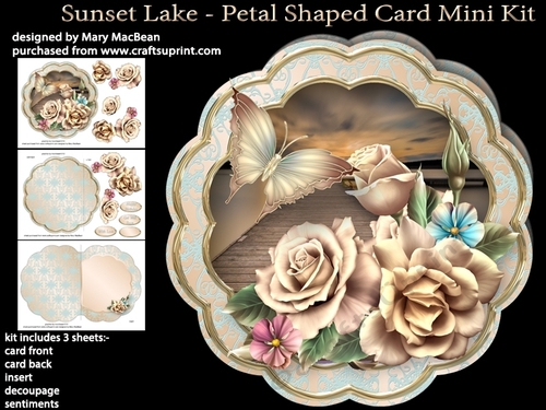 Sunset Lake - Petal Shaped Card Mini Kit
