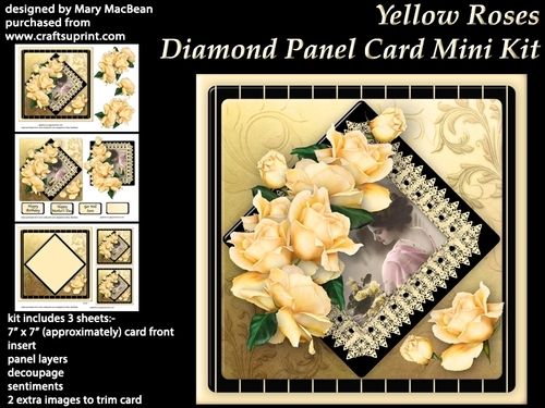 Yellow Roses - Diamond Panel Card Mini Kit