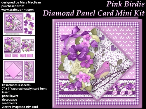 Pink Birdie - Diamond Panel Card Mini Kit