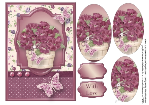 Barrel of Blooms Pyramid Card Front