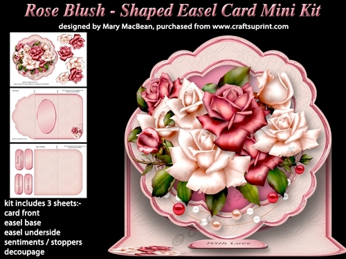Rose Blush - Shaped Easel Card