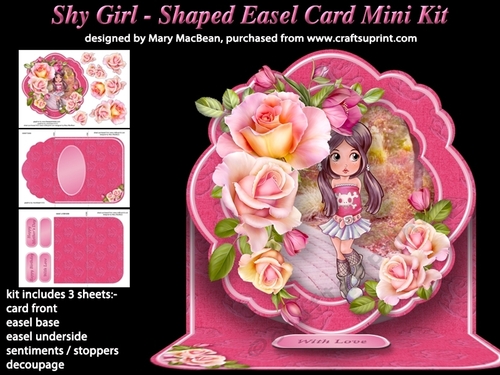 Shy Girl - Shaped Easel Card