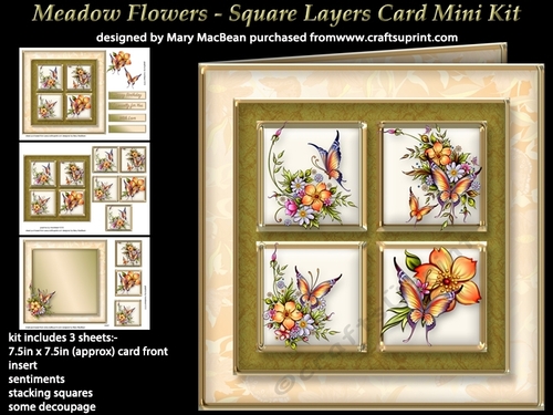 Meadow Flowers - Square Layers Card Mini Kit