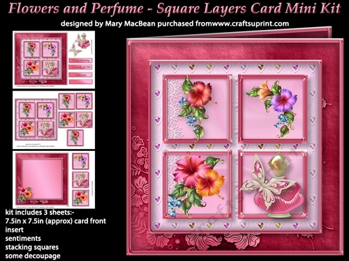 Flowers and Perfume - Square Layers Card Mini Kit
