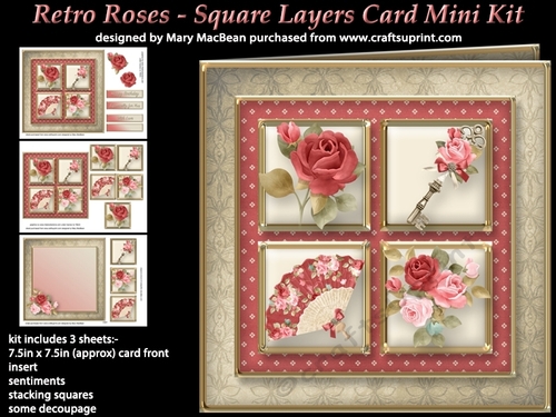 Retro Roses - Square Layers Card Mini Kit