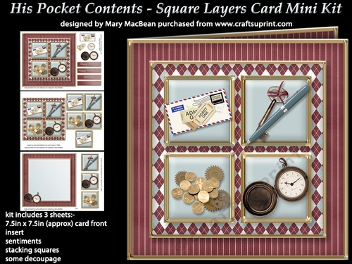 His Pocket Contents - Square Layers Card Mini Kit