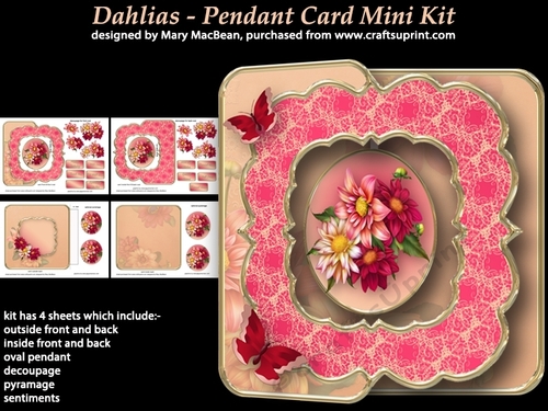 Dahlias - Pendant Card Mini Kit