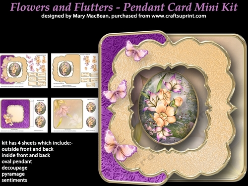 Flowers and Flutters - Pendant Card Mini Kit