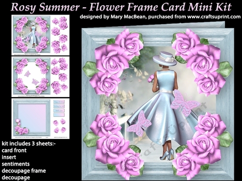 Rosy Summer - Flower Frame Card Mini Kit
