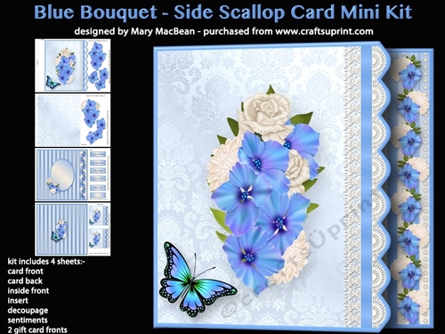 Blue Bouquet - Side Scallop Card Mini Kit