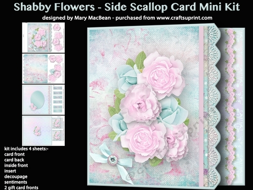 Shabby Flowers - Side Scallop Card Mini Kit