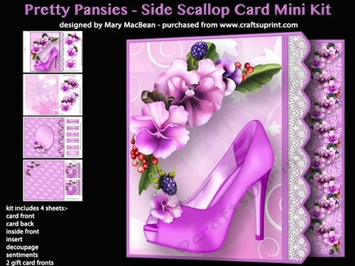 Pretty Pansies - Side Scallop Card Mini Kit