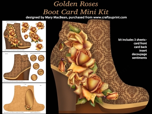 Golden Roses Boot Card Mini Kit