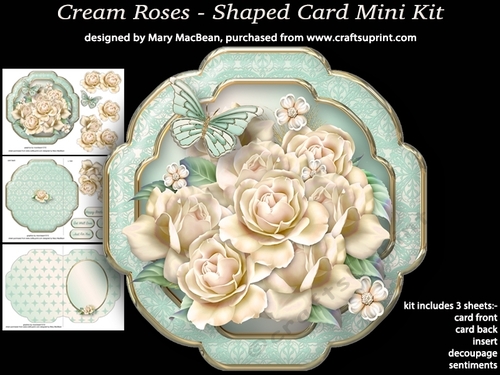 Cream Roses - Shaped Card Mini Kit