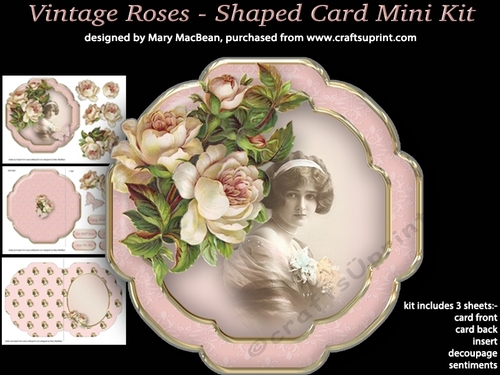 Vintage Roses - Shaped Card Mini Kit