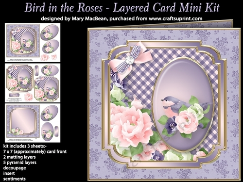 Bird in the Roses - Layered Card Mini Kit