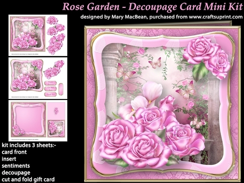 Rose Garden - Decoupage Card Mini Kit