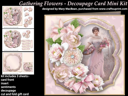Gathering Flowers - Decoupage Card MIni Kit