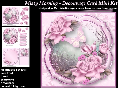 Misty Morning - Decoupage Card MIni Kit