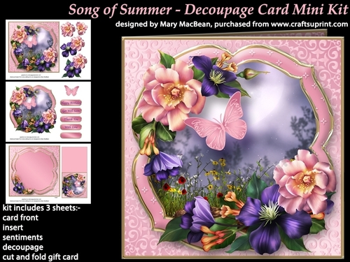 Song of Summer - Decoupage Card MIni Kit