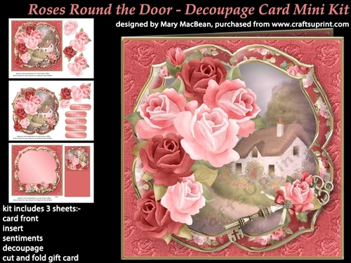 Roses Round the Door - Decoupage Card Mini Kit