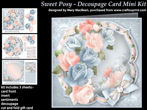 Sweet Posy - Decoupage Card Mini Kit