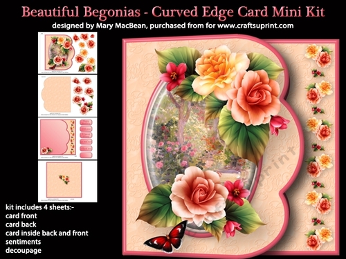 Beautiful Begonias - Curved Edge Card Mini Kit