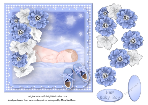 Little Baby Boy Decoupage Card