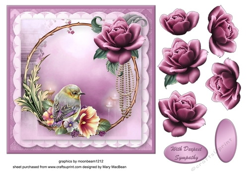 Little Bird Sympathy Decoupage Card