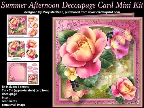 Summer Afternoon Decoupage Card Mini Kit