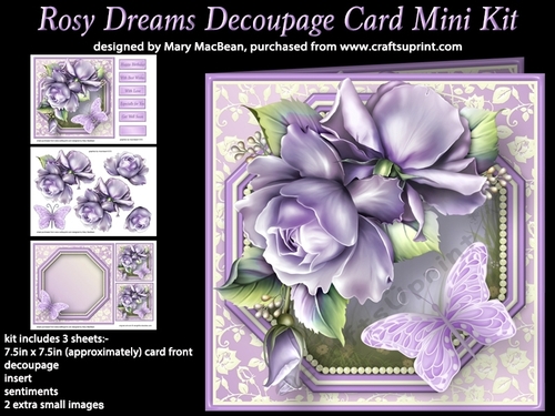 Rosy Dreams Decoupage Card Mini Kit
