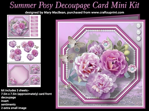 Summer Posy Decoupage Card Mini Kit