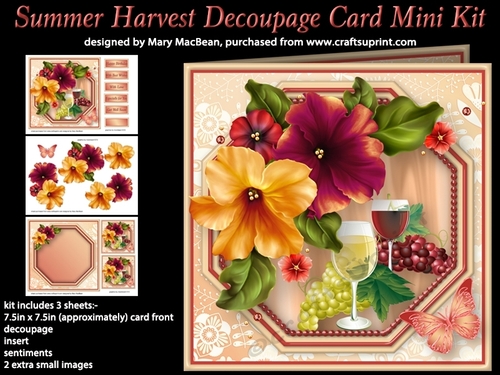 Summer Harvest Decoupage Card Mini Kit