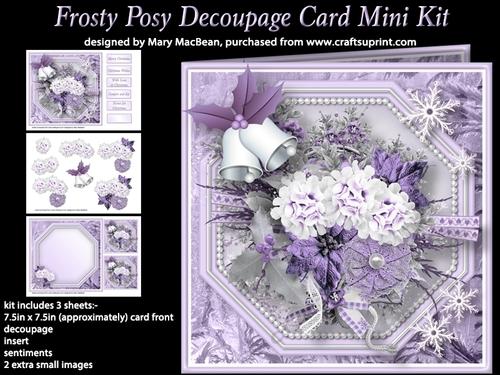 Frosty Posy Decoupage Card Mini Kit