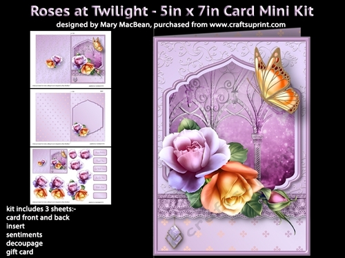 Roses at Twilight - 5in x 7in Card Mini Kit