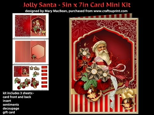 Jolly Santa - 5in x 7in Card Mini Kit